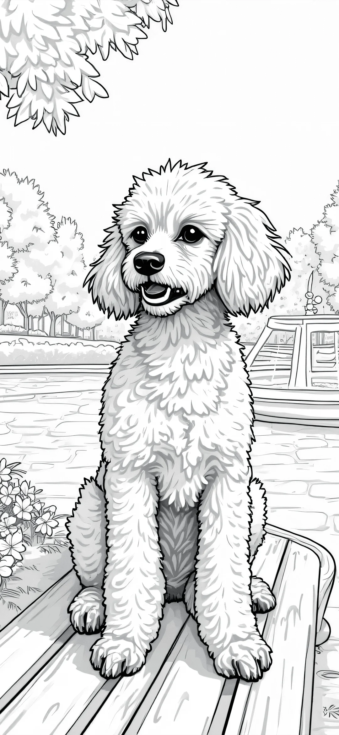 White dog, poodle dog breed wallpaper