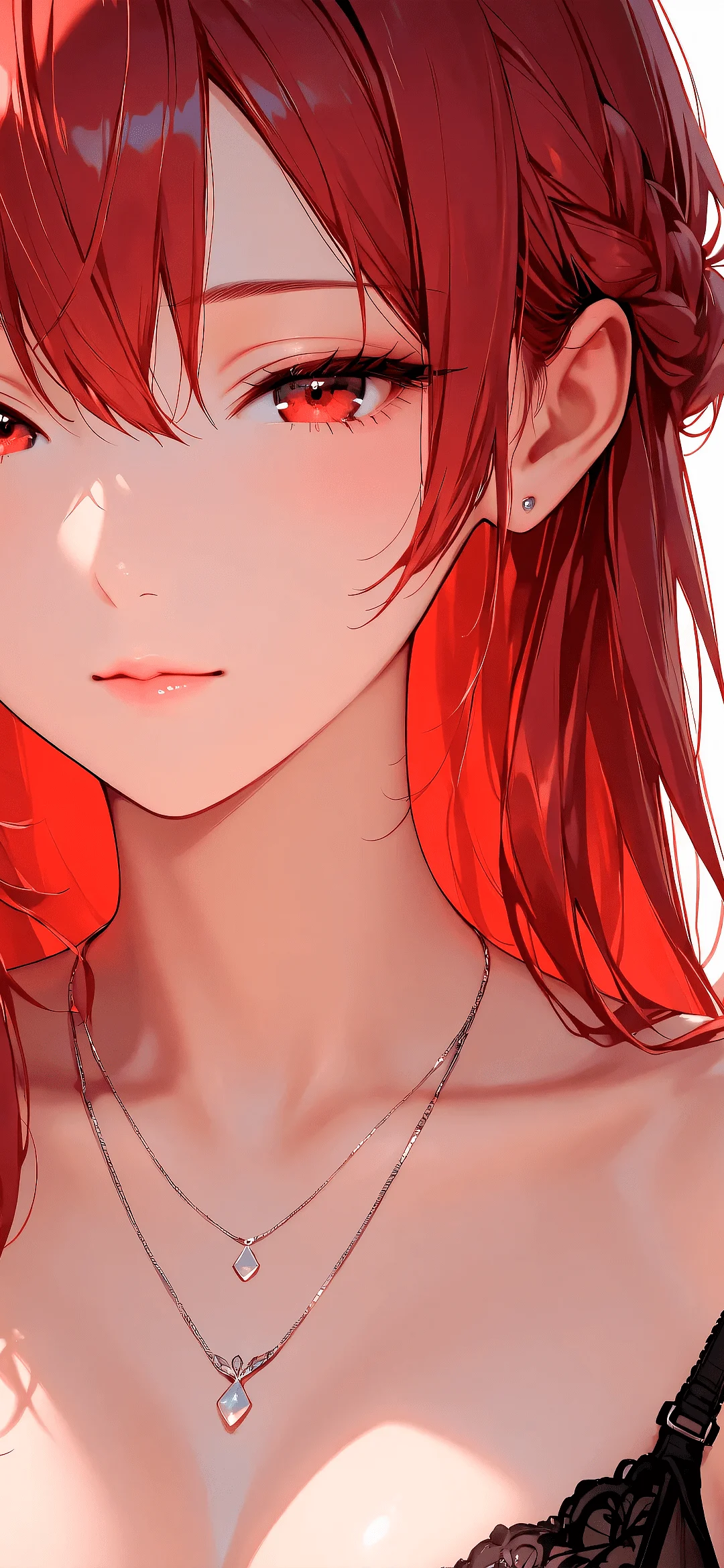 Anime woman with red hair