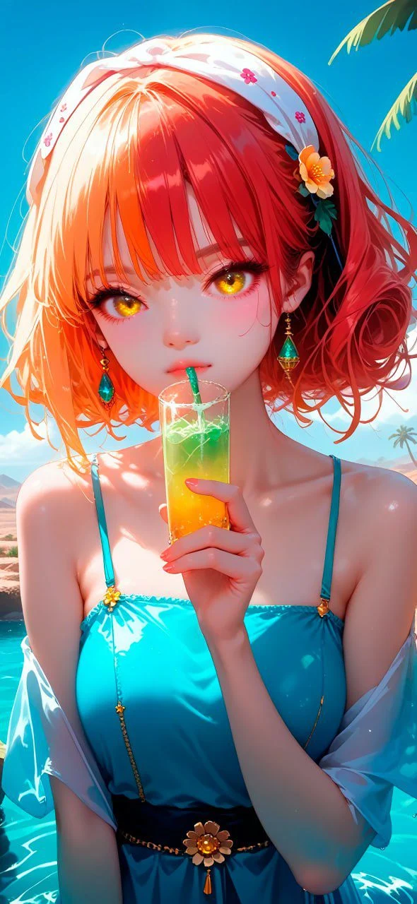 Anime girl with bottle wallpapers