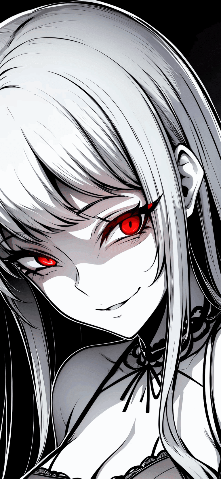 Anime girl with red eyes