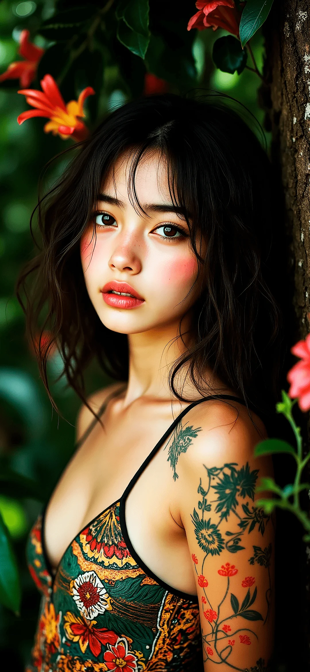 Korean woman with tattoo