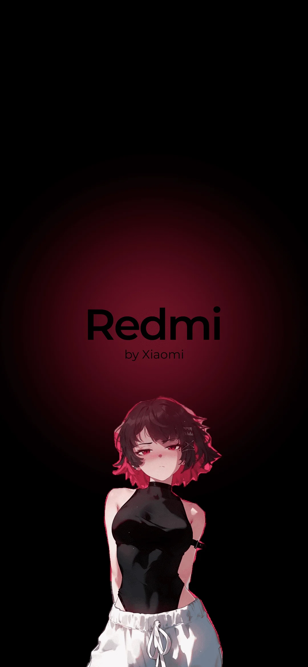 An anime girl with the inscription Xiaomi Redmi