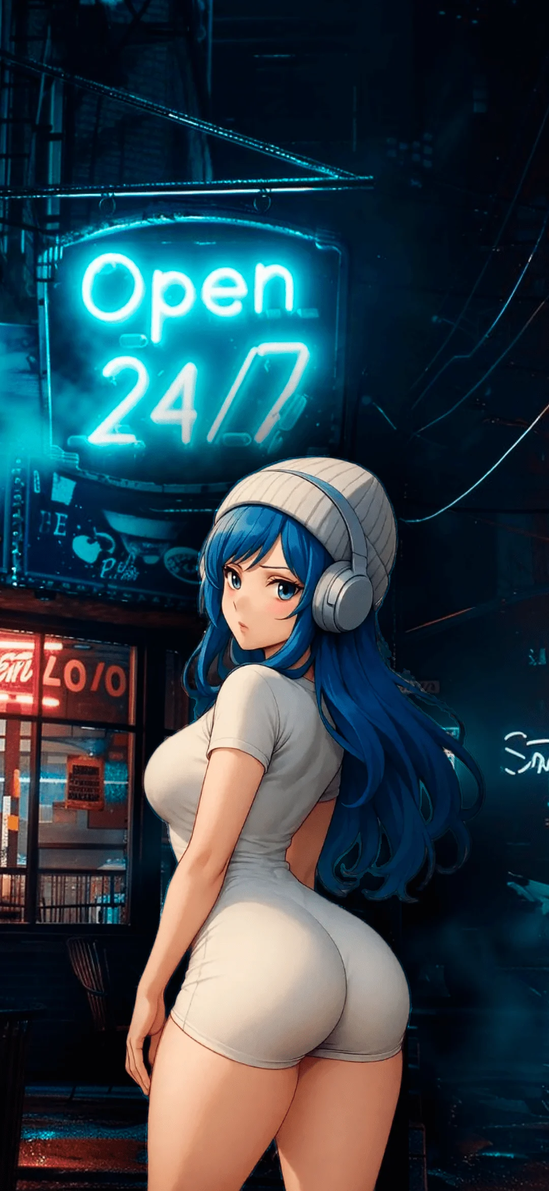 Anime fitness girl – sporty anime character working out