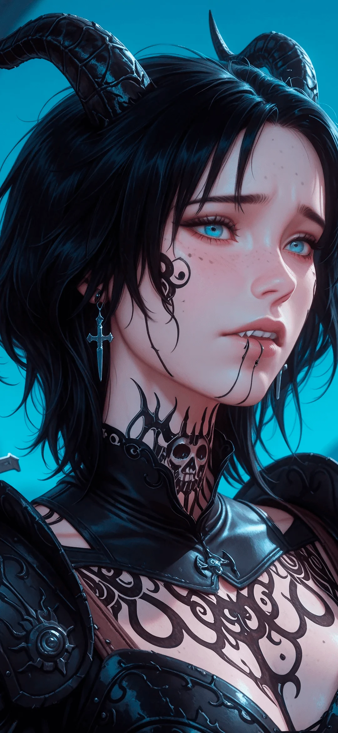 Anime girl with horns