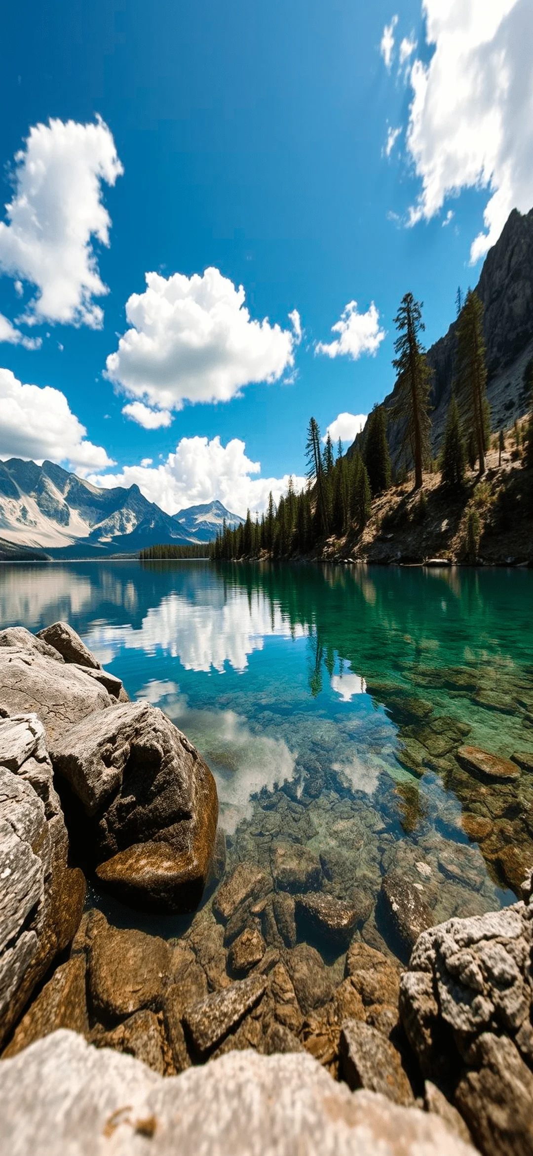 Beauty river with mountains