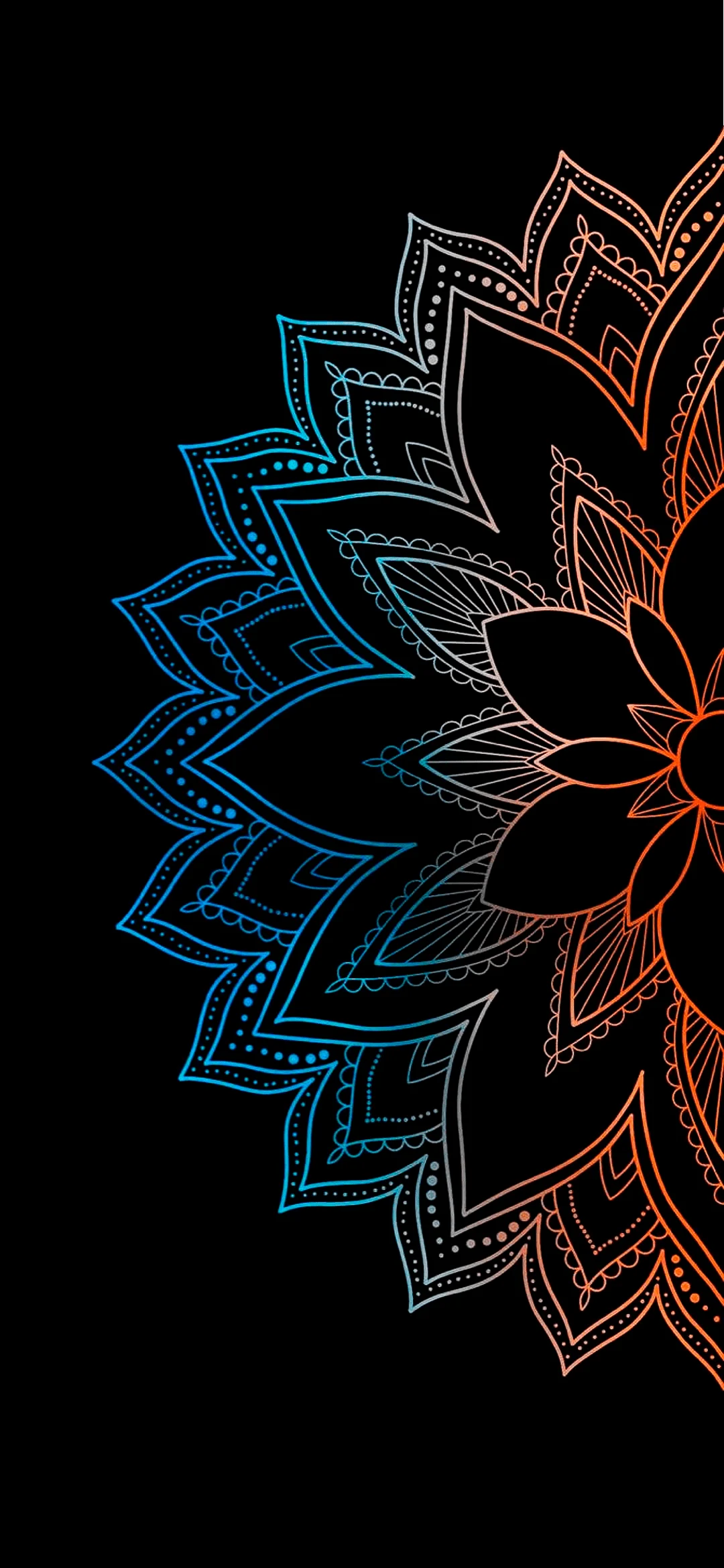 blue orange mandala wallpaper hd – sacred geometric art background