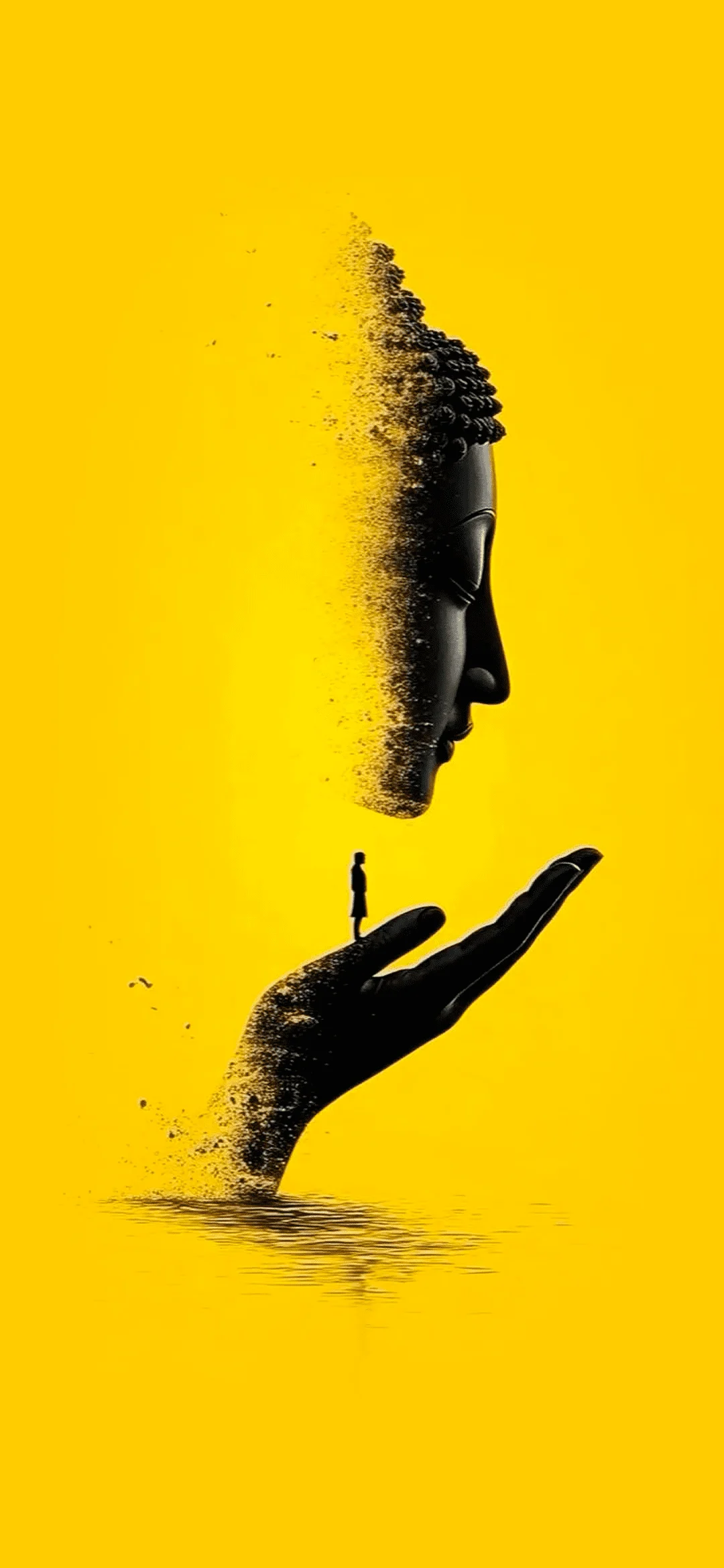Buddha on a yellow background