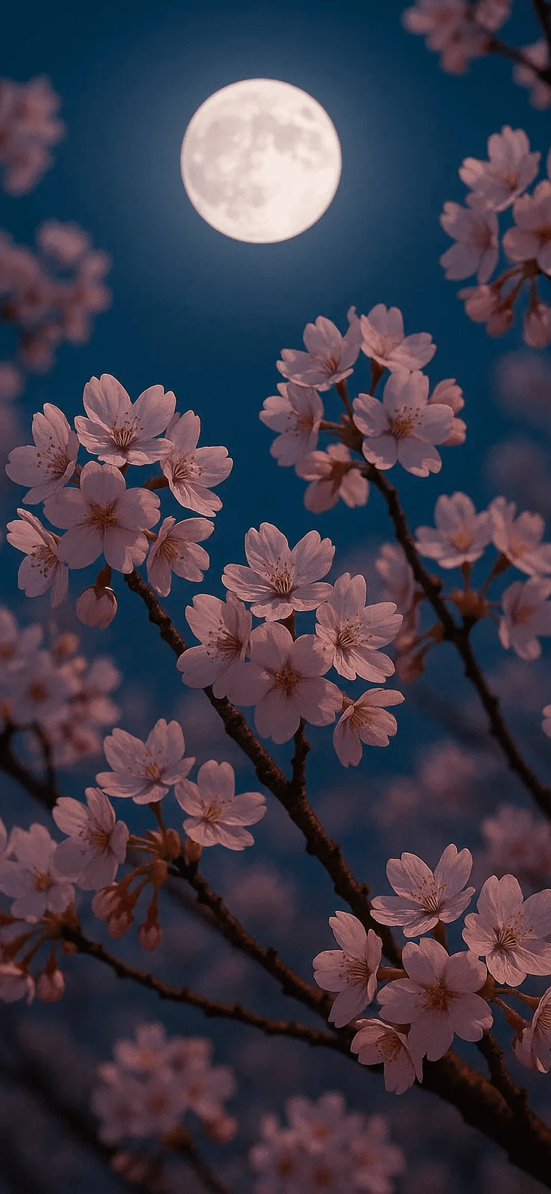 Flowers with the moon