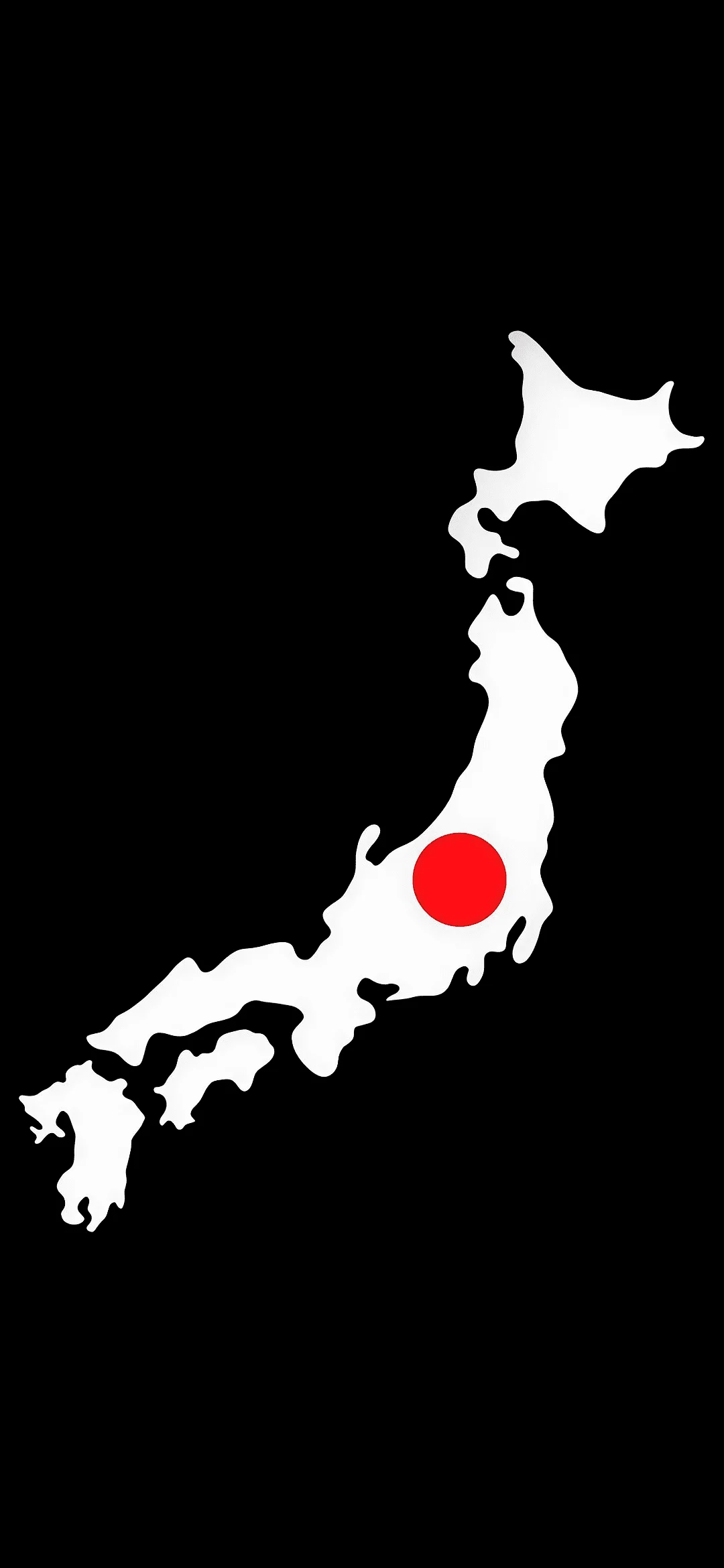 Japan Map on Black Background, Japanese Wallpapers