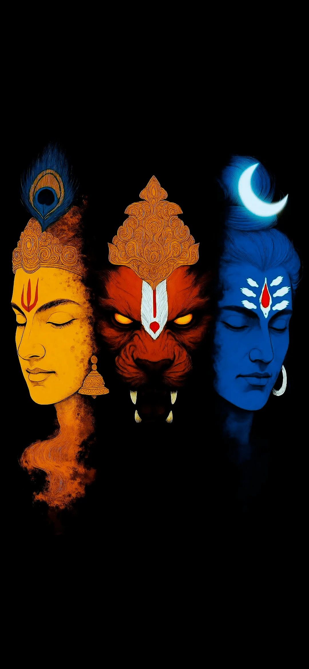 Lords Krishna, Narasimha, Shiva wallpapers