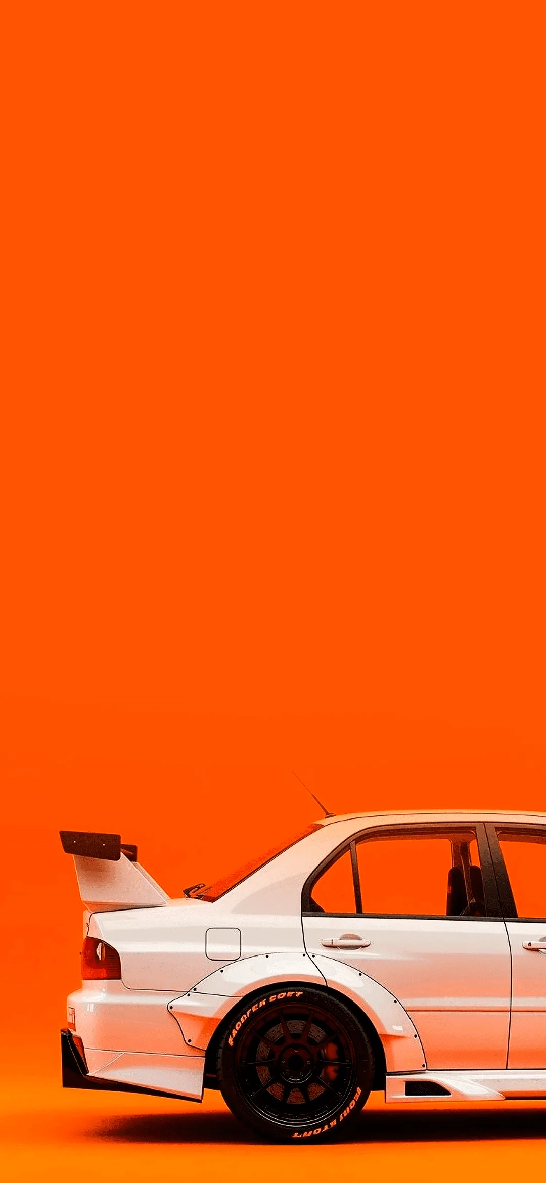 Mitsubishi Evo V orange background