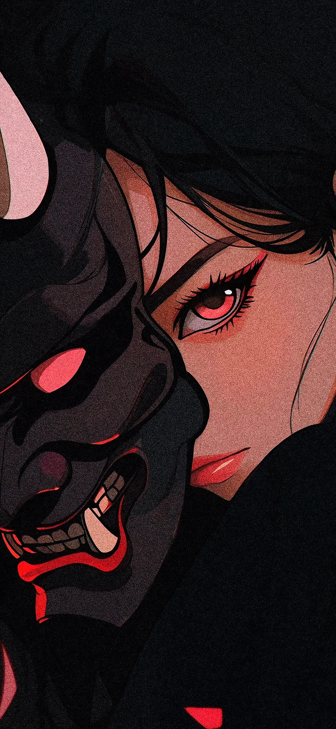 Portrait anime girl with mask