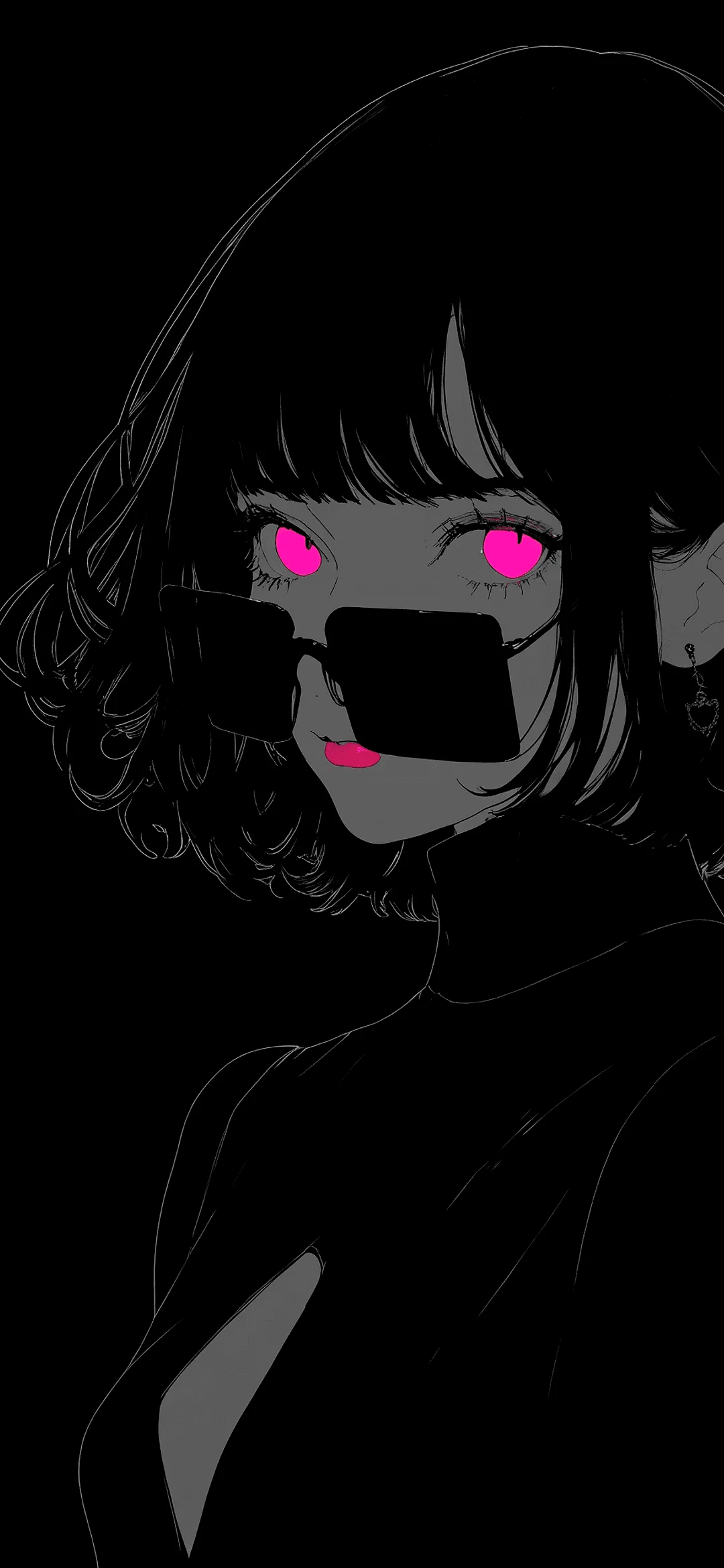 Portrait of a girl with pink eyes