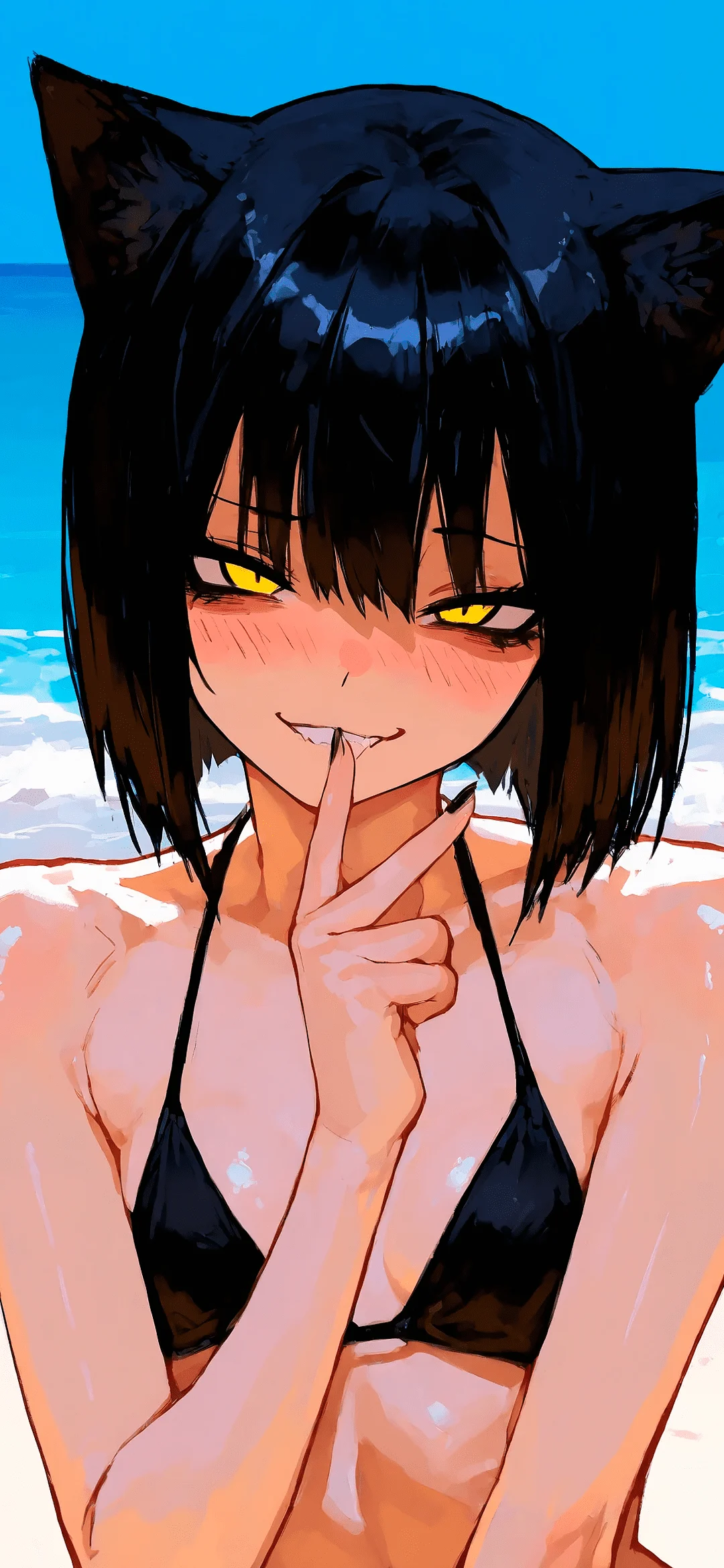 Anime girl cat costume portrait HD / 4K