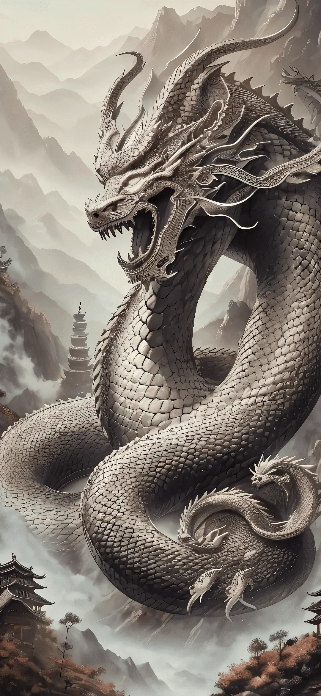 White Chinese dragon