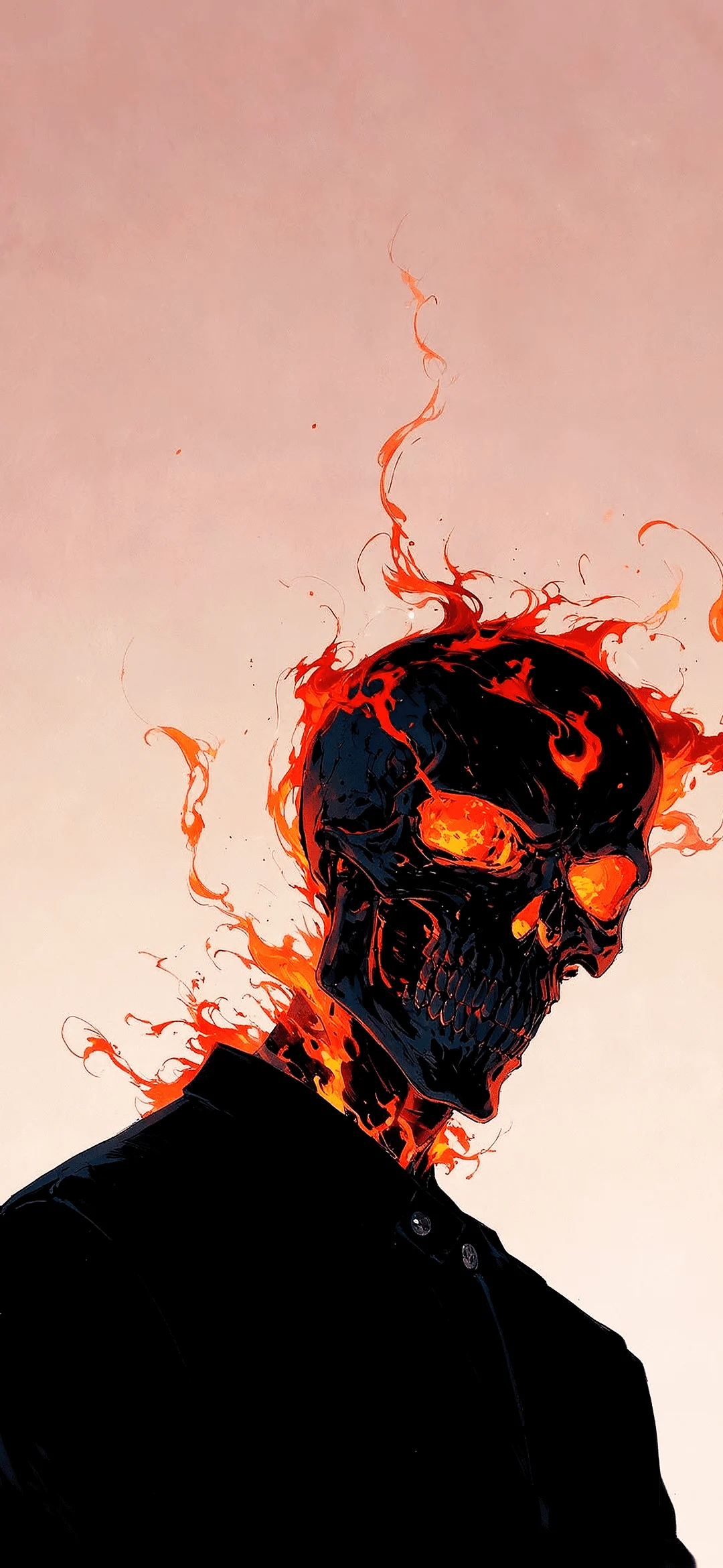 burning skull in suit wallpaper hd – dark art background
