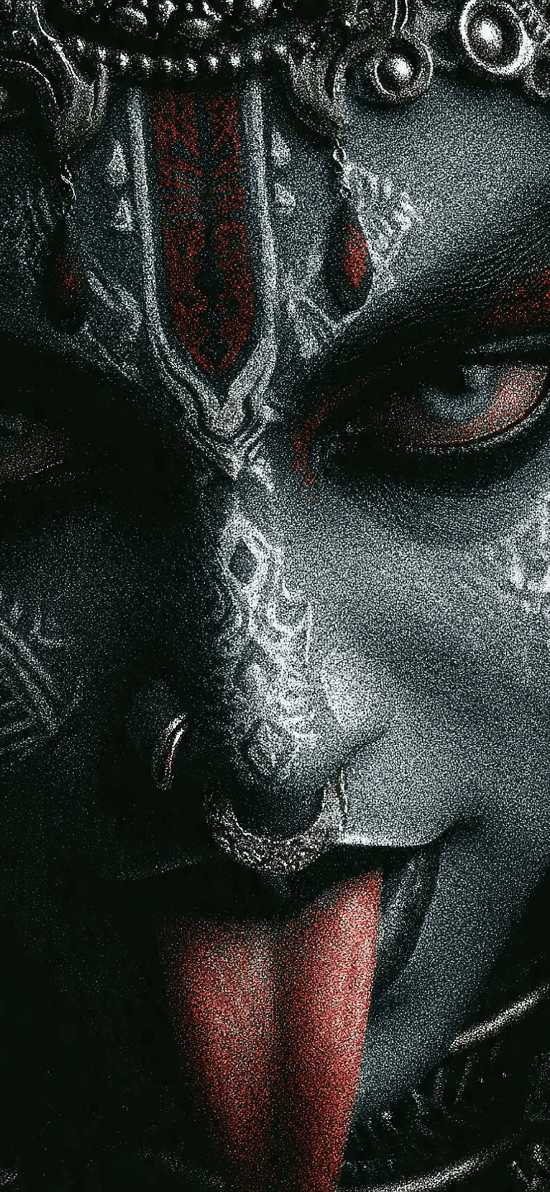 Lord Kali with blue skin, multiple arms, and dynamic pose surrounded by powerful aura and traditional elements, Religion Wallpapers 