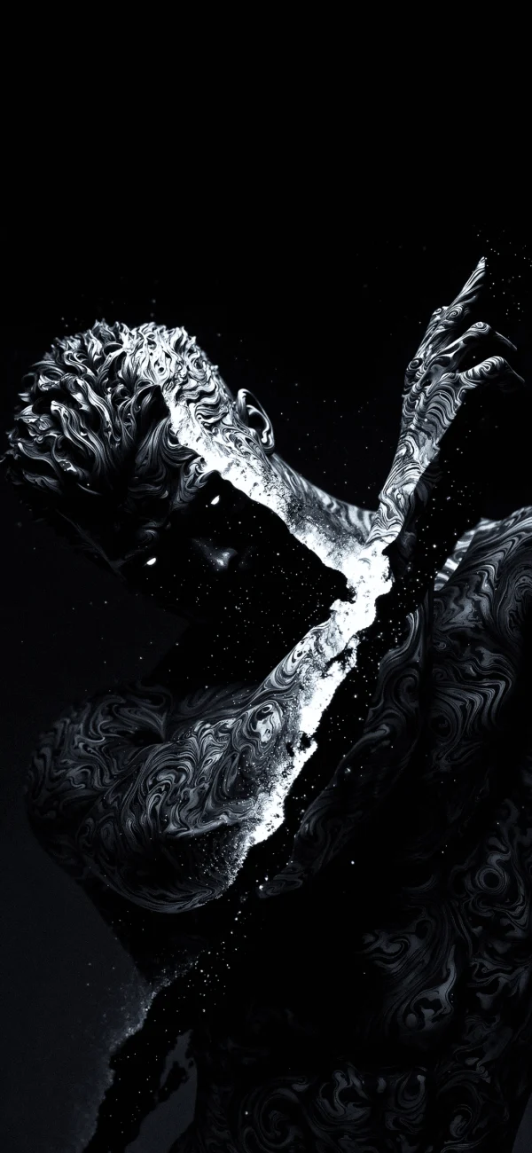 Silhouette of a man in space wallpapers