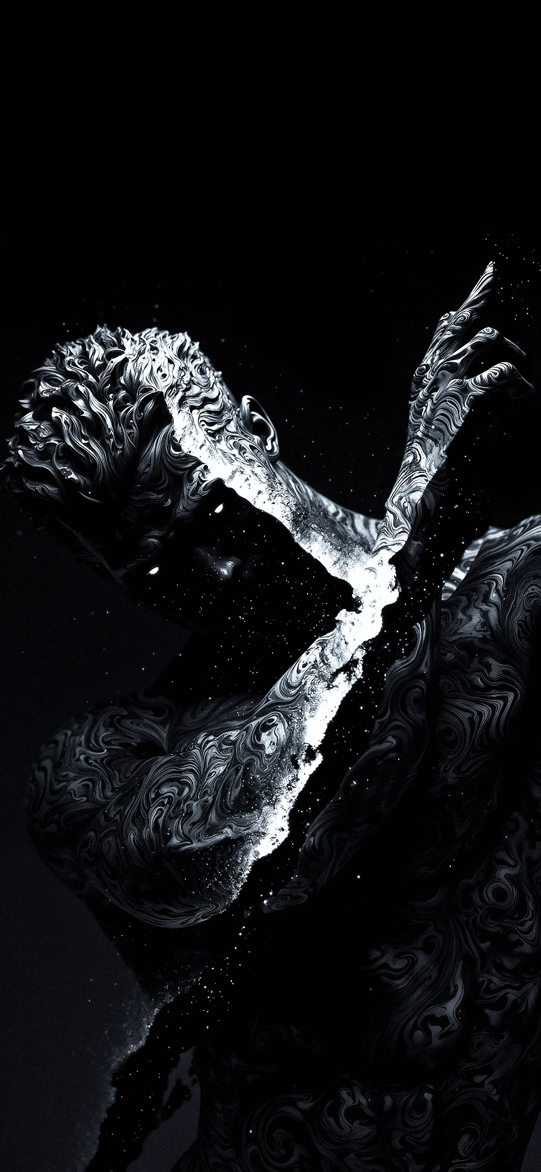 Silhouette of a man in space wallpapers