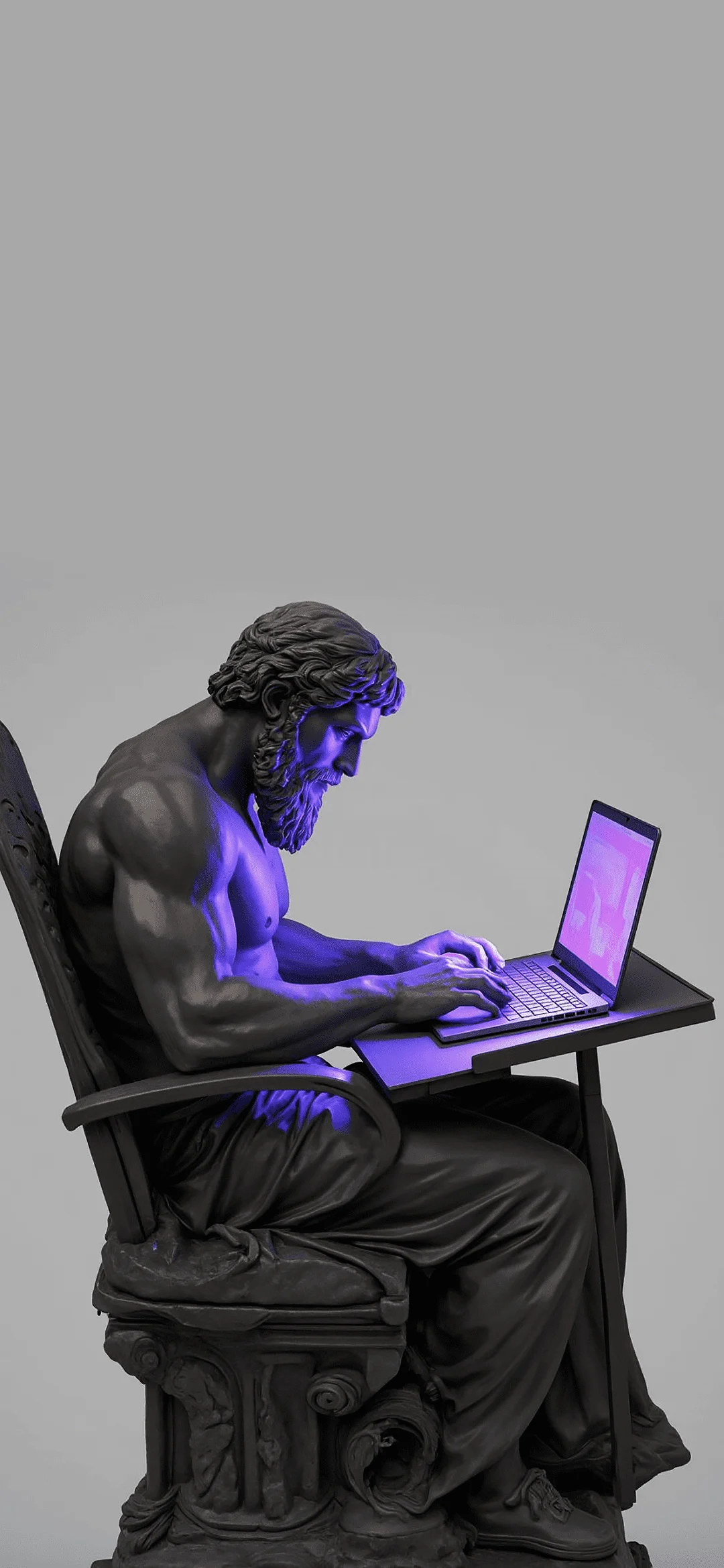 zeus at the laptop wallpaper hd – mythology tech art background