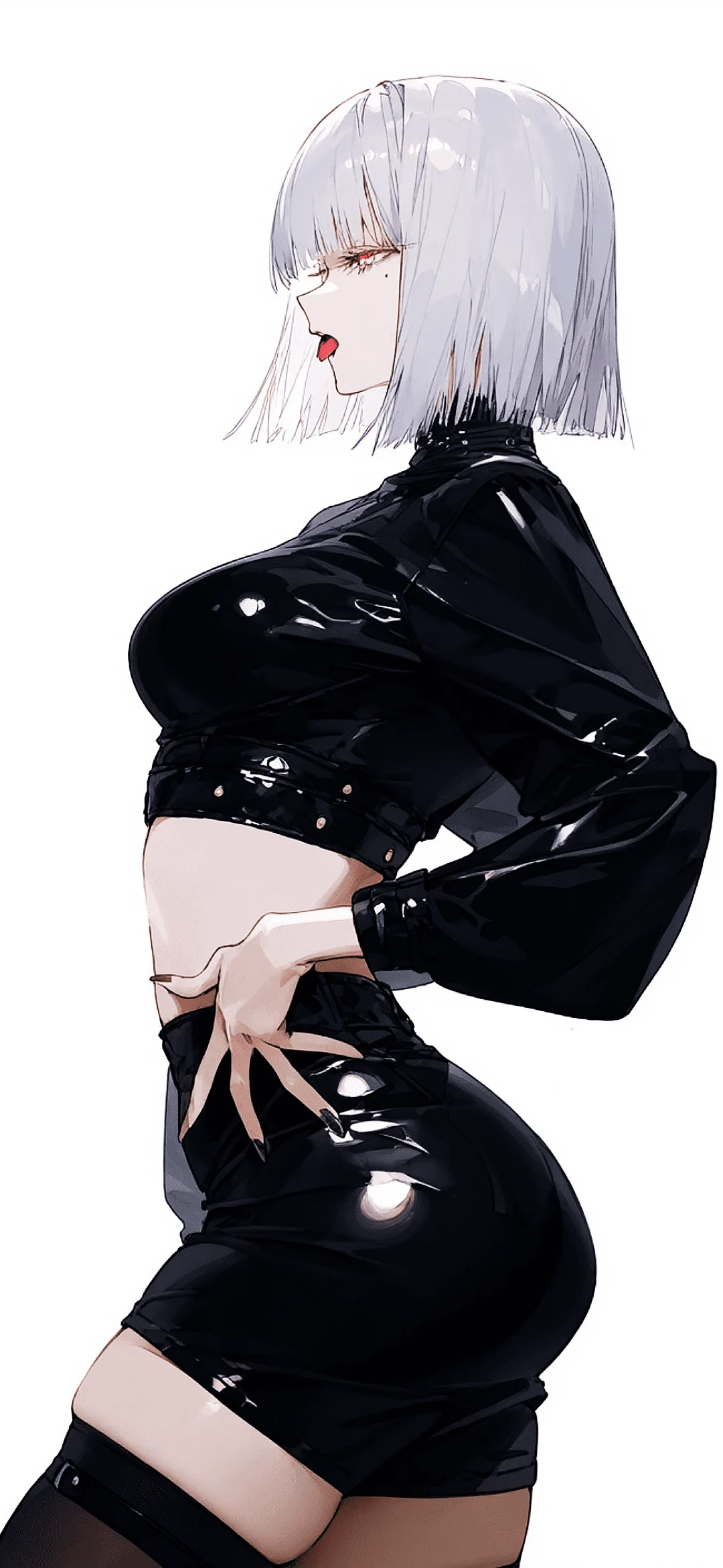 Anime woman on white background wallpaper