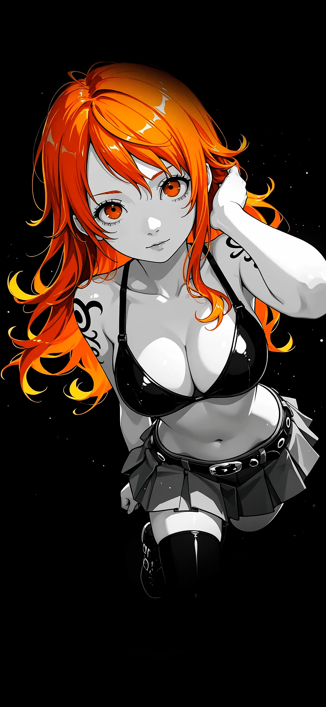Anime woman with orange hair wallpaper