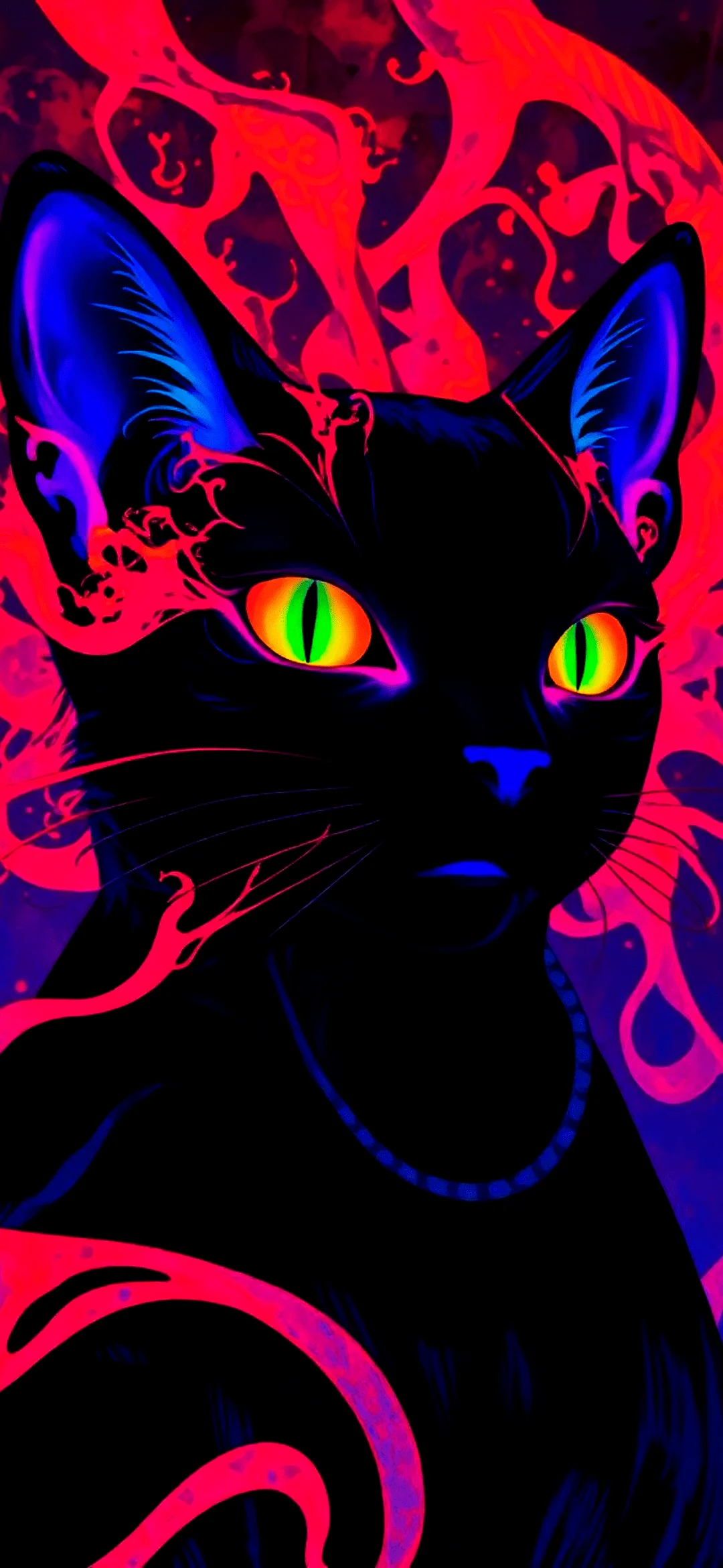 Black pink cat wallpaper