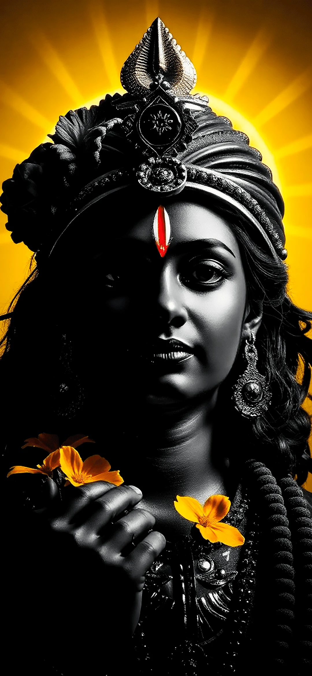 Black style Krishna wallpaper