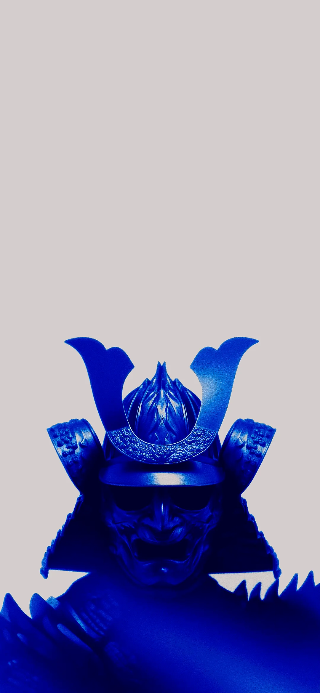 Blue samurai on a gray background wallpaper hd