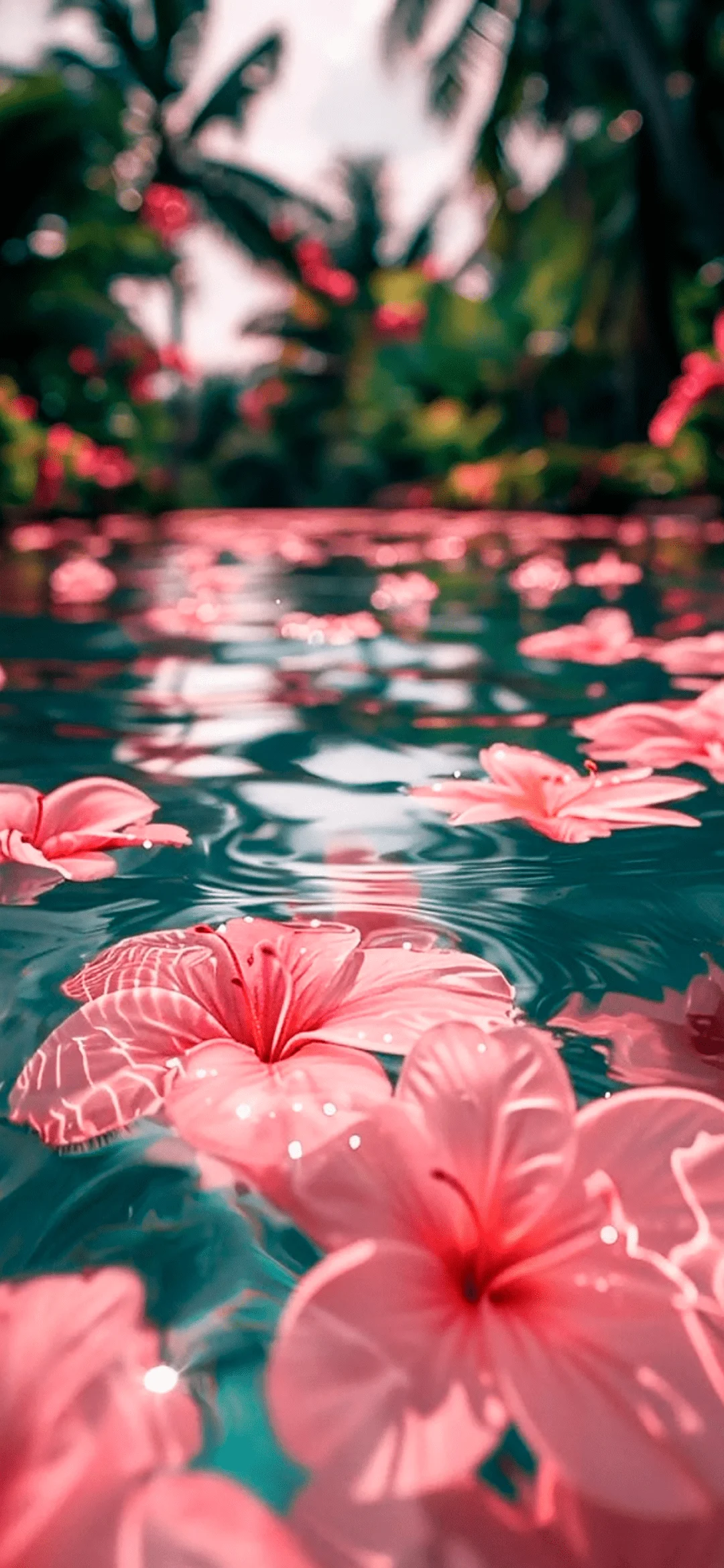 Floating flowers in water wallpaper hd