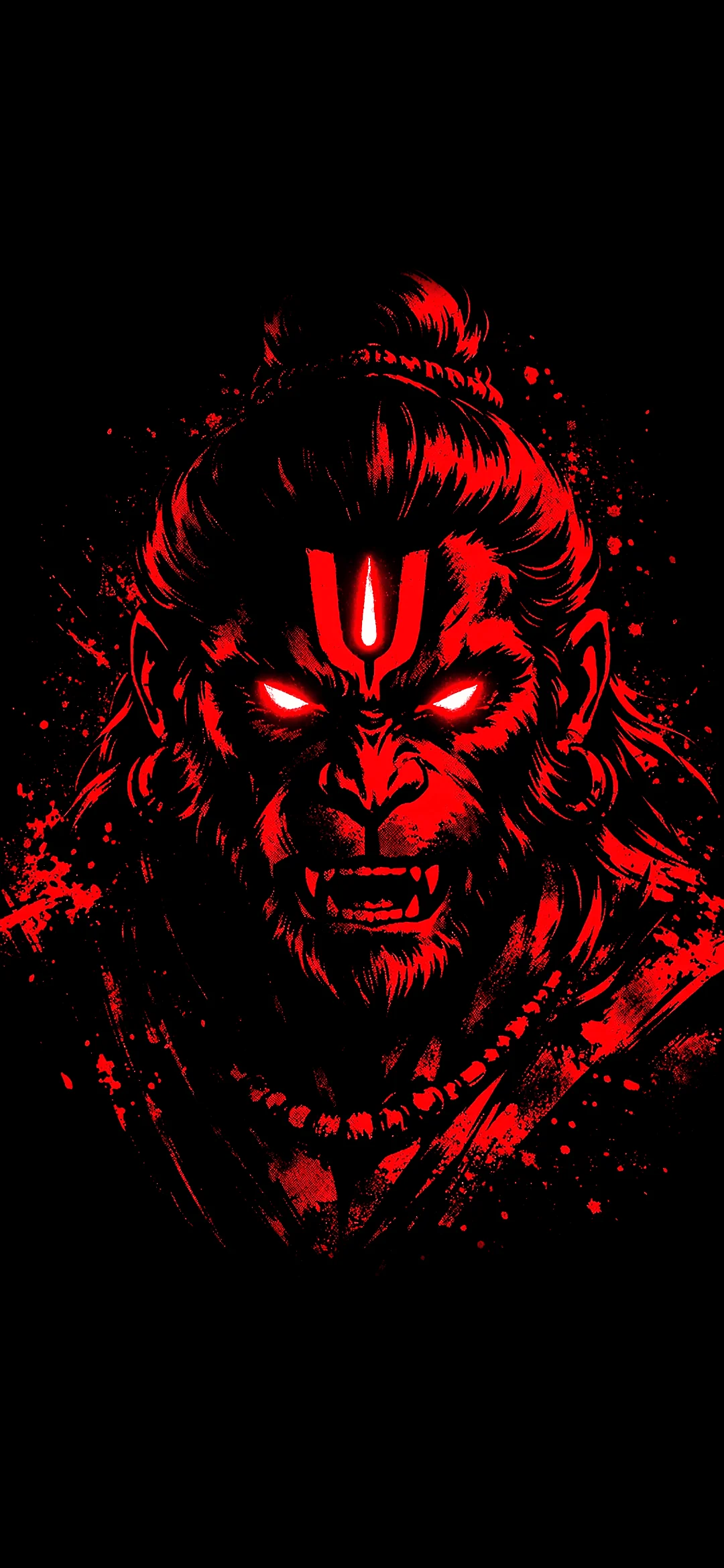Lord Hanuman with red style wallpaper for mobile