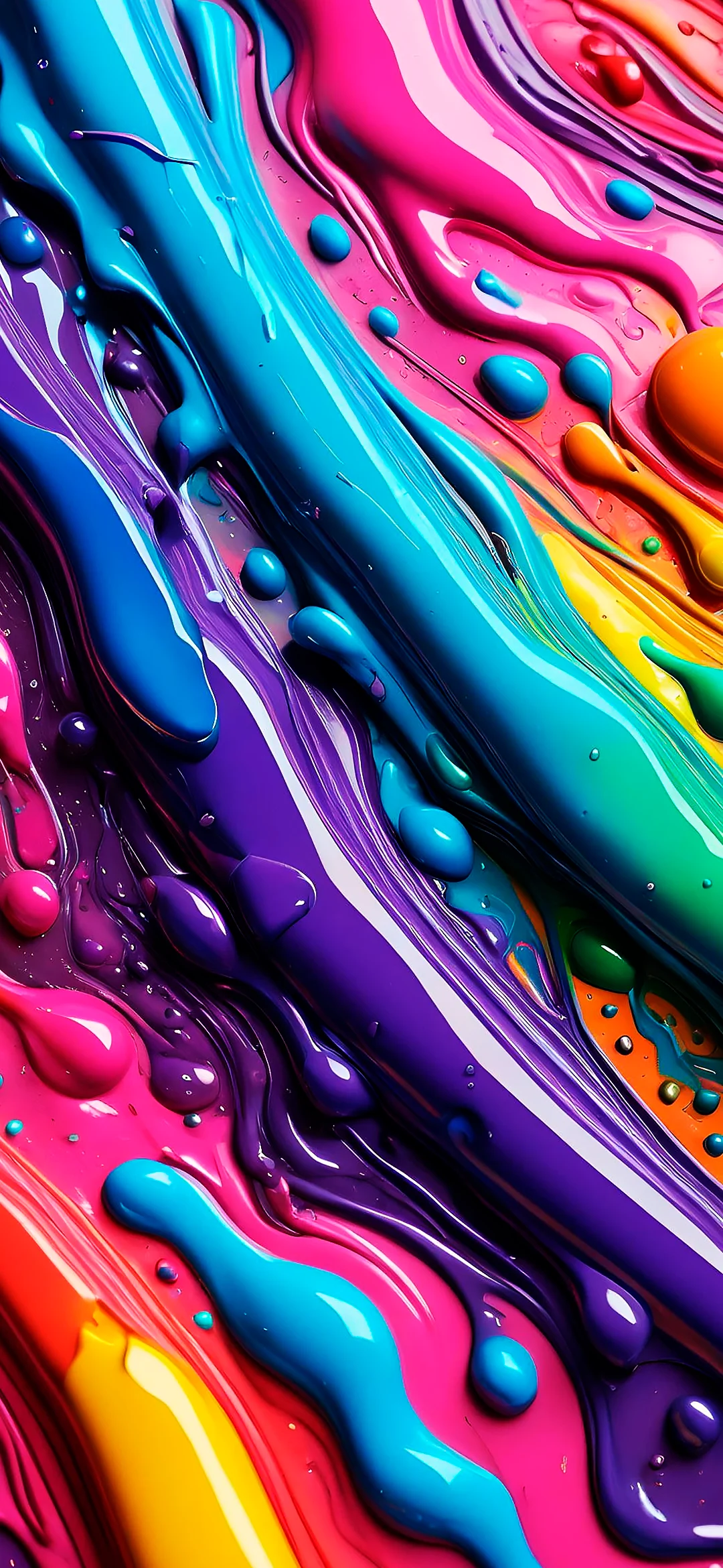 Wallpaper Multi-colored paints in monile