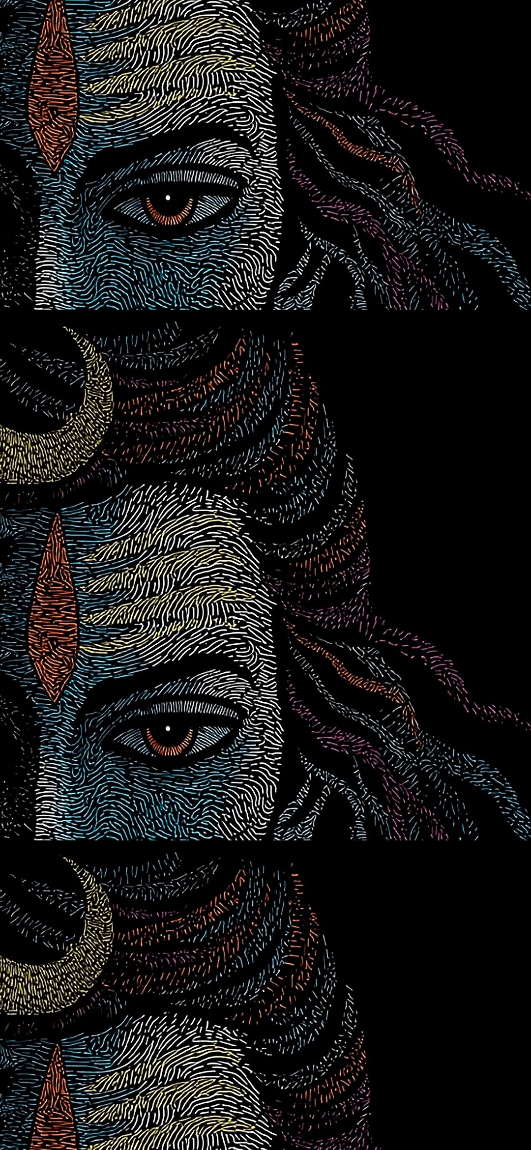 Portrait Krishna on black background wallpaper