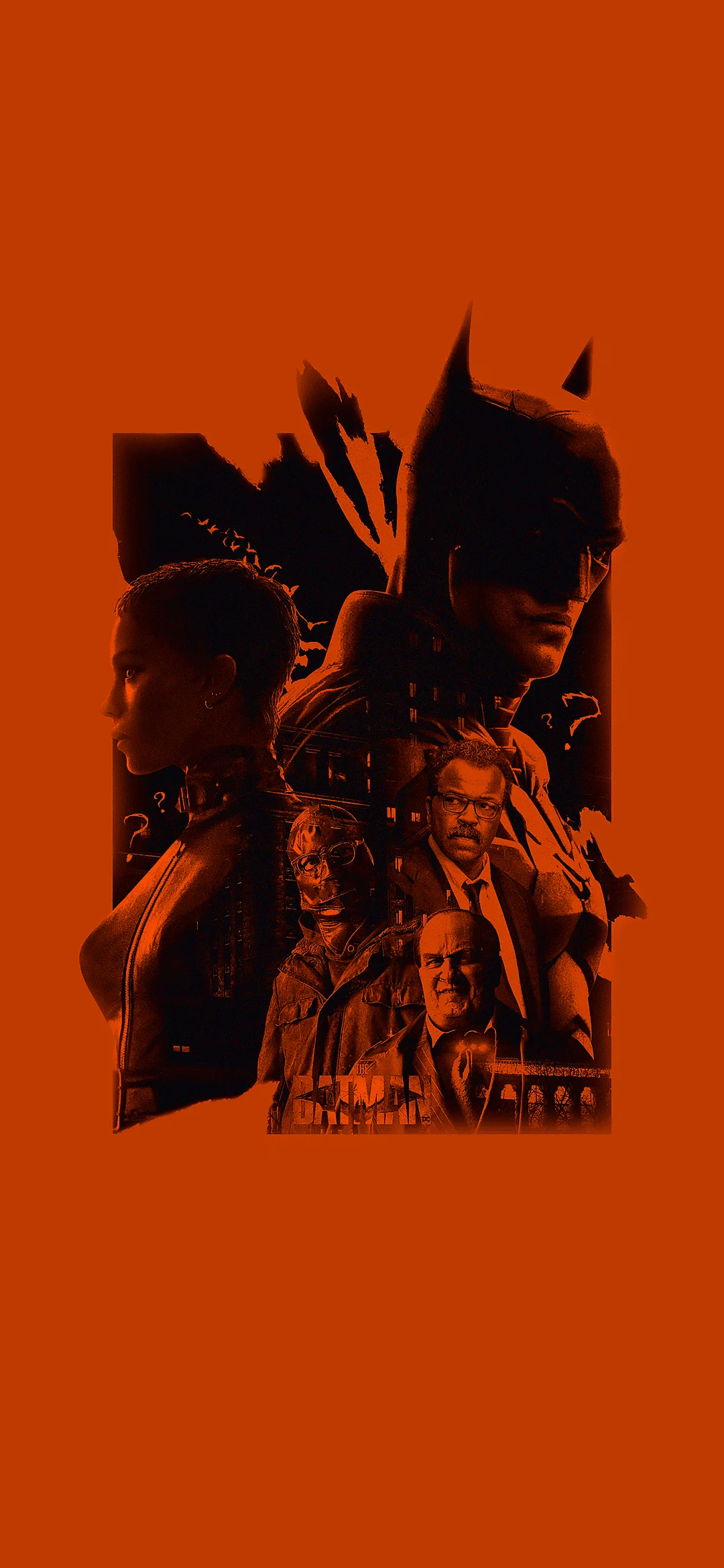 Poster Batman orange background wallpaper hd