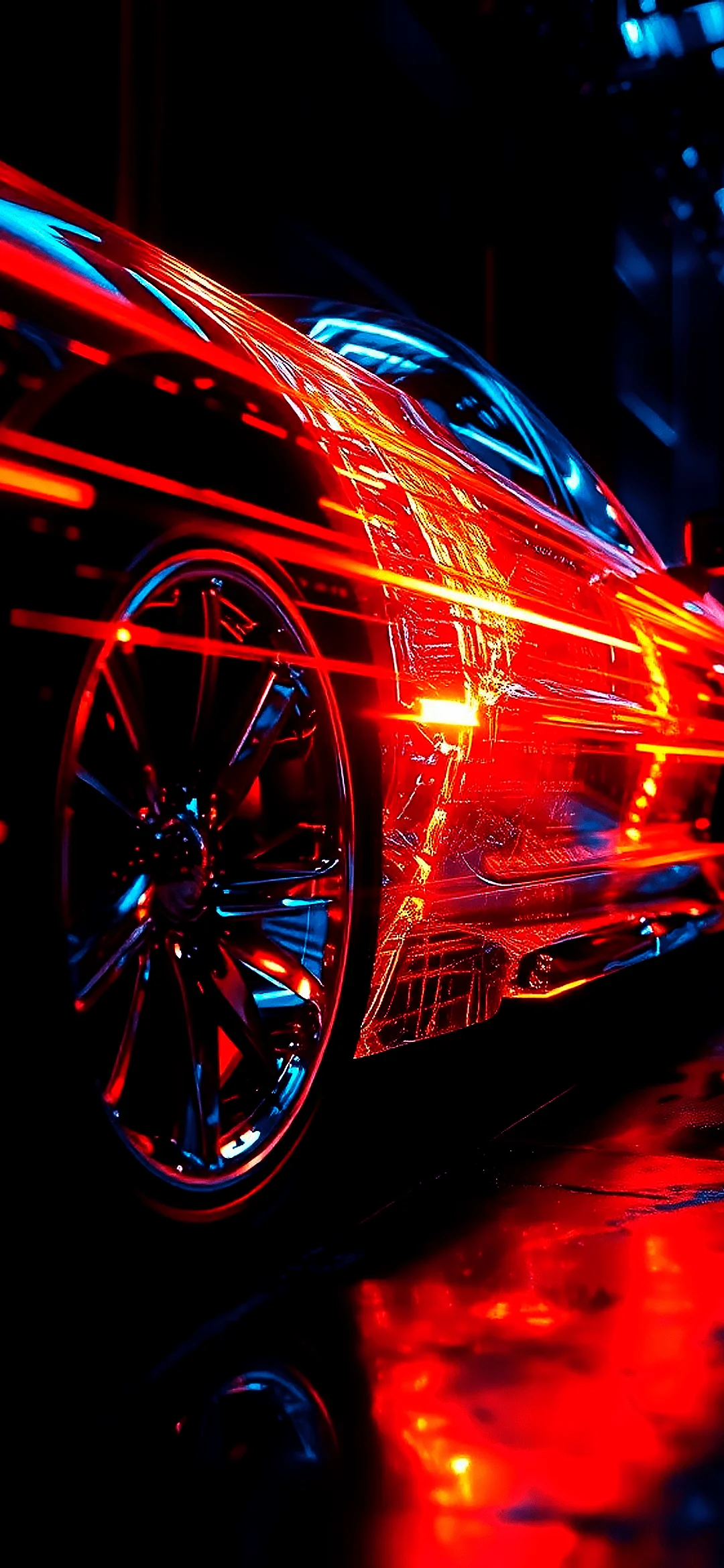 Red car with highlights wallpaper