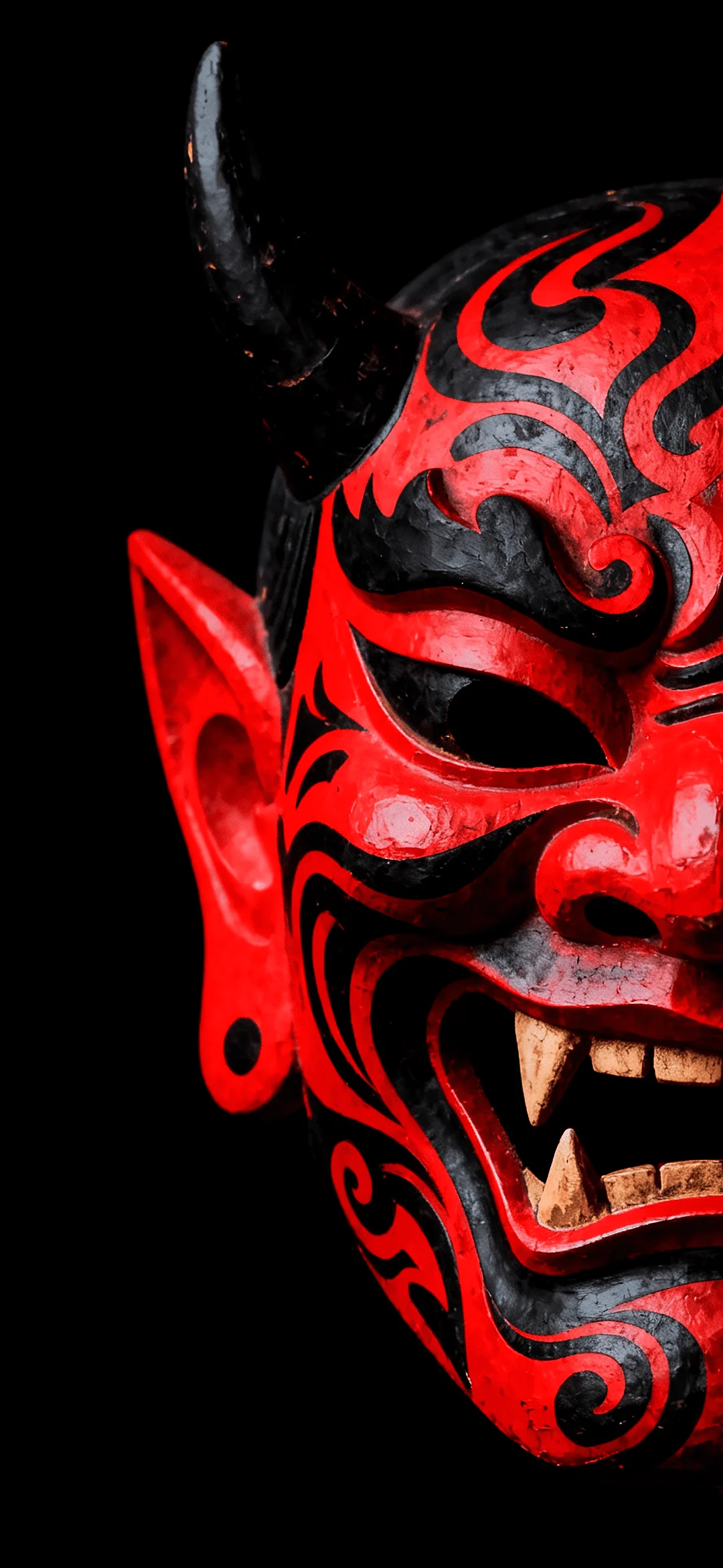 Red chinese demon mask wallpaper hd