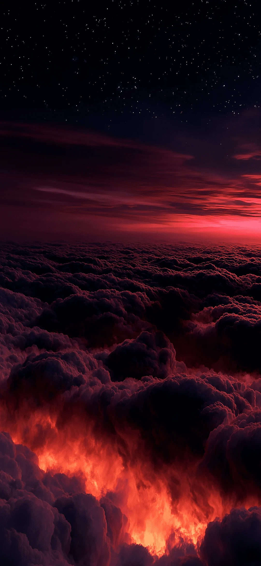 Red clouds with space wallpaper for Xiaomi