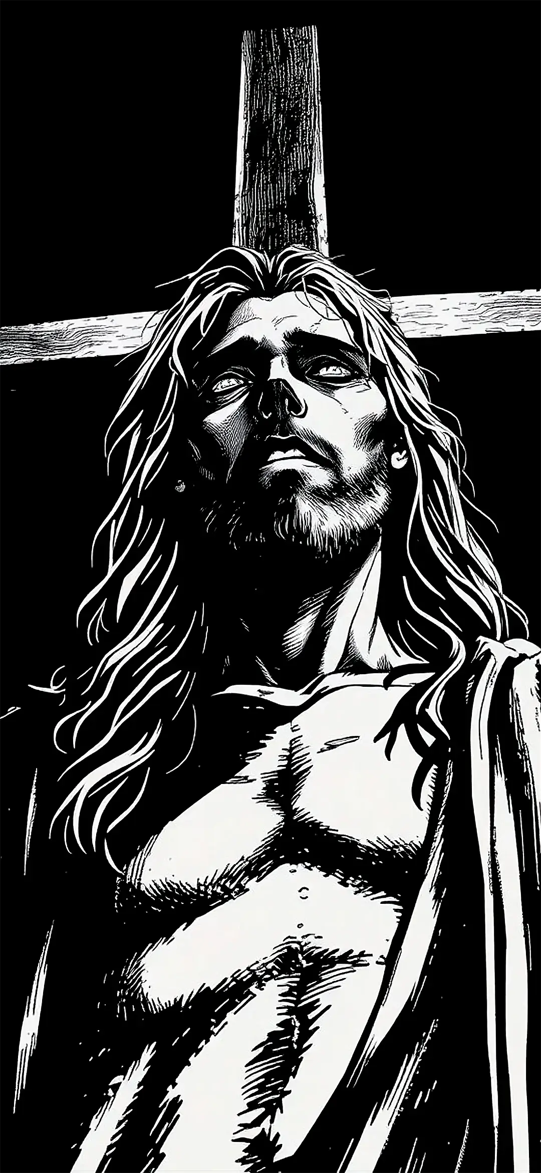 Black white Jesus style wallpaper