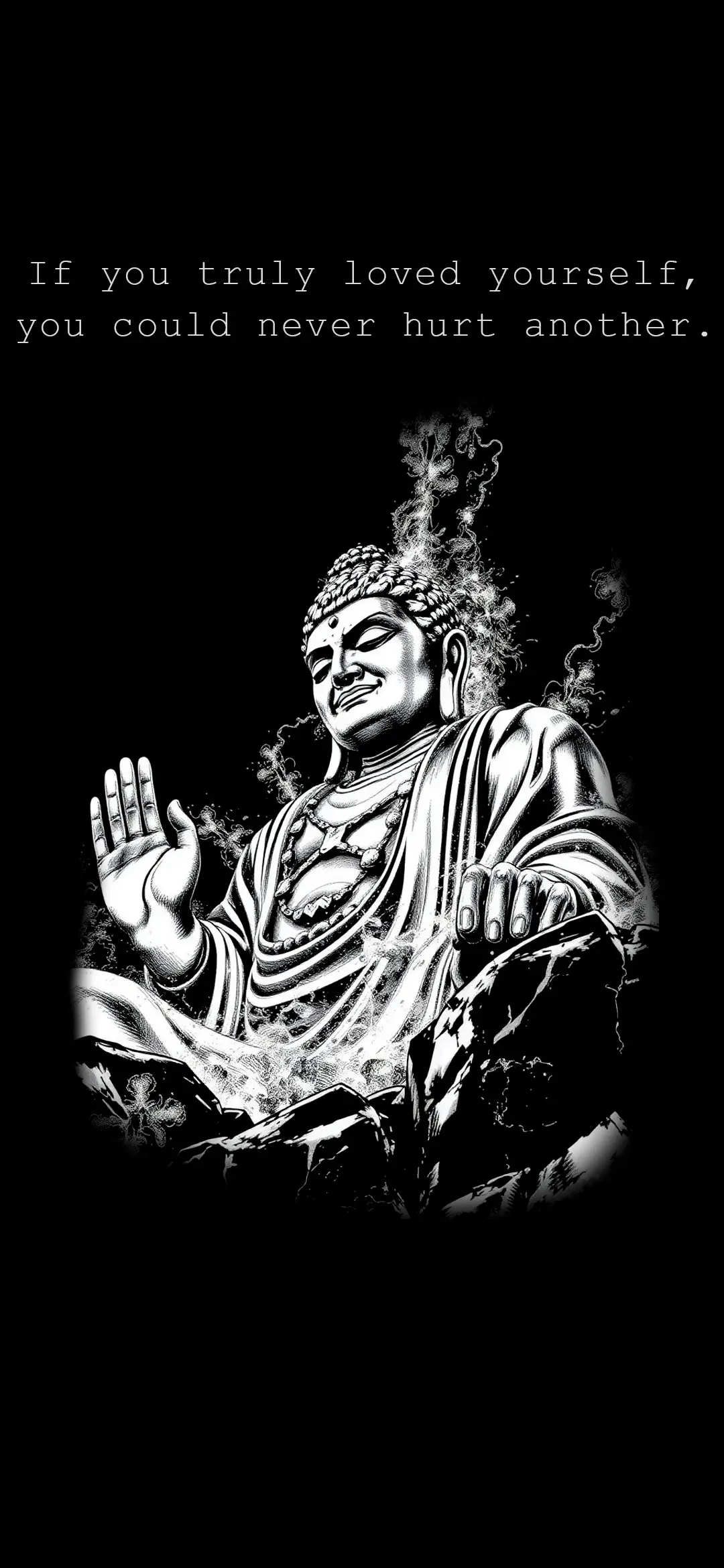 4K Buddha background wallpaper for phones 2340x1080