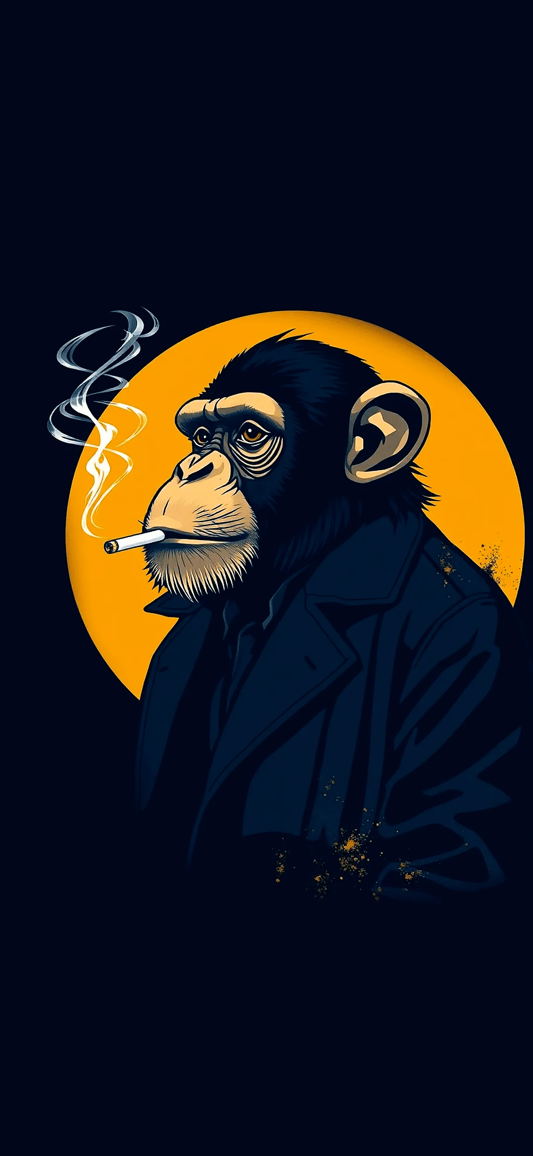 Chimpanzee smoking vector art wallpaper