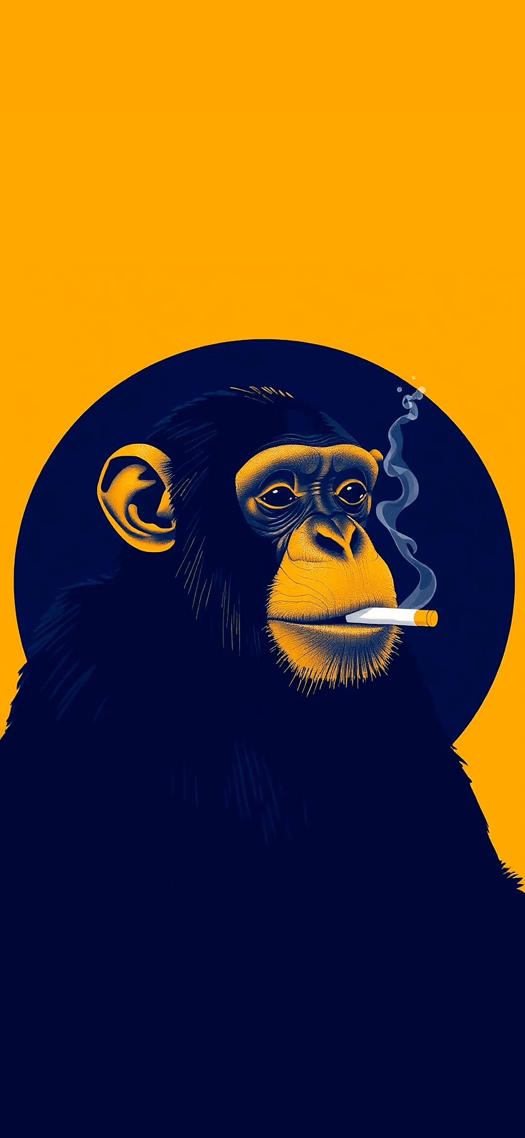 Chimpanzee smoking vector art