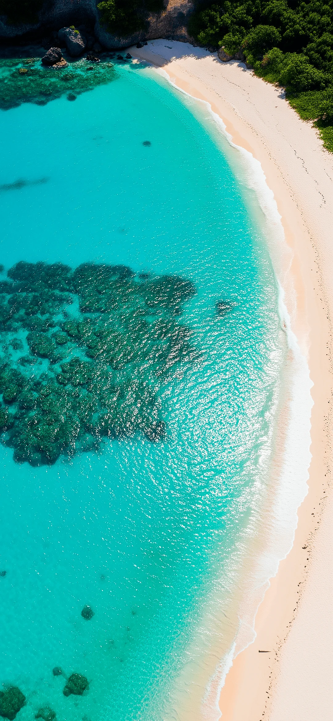 Crystal clear turquoise ocean wallpaper