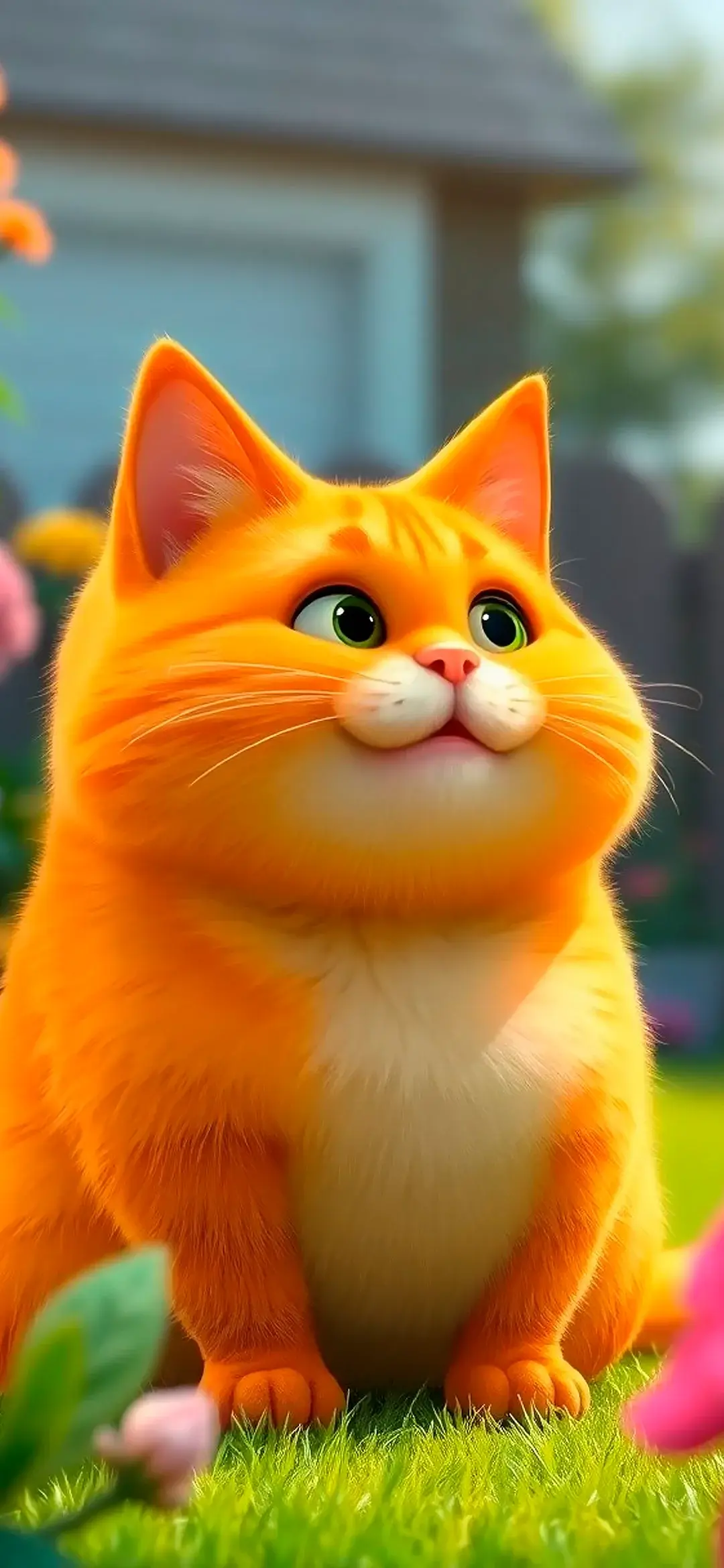 Fat cat orange style cartoon wallpaper for Oppo