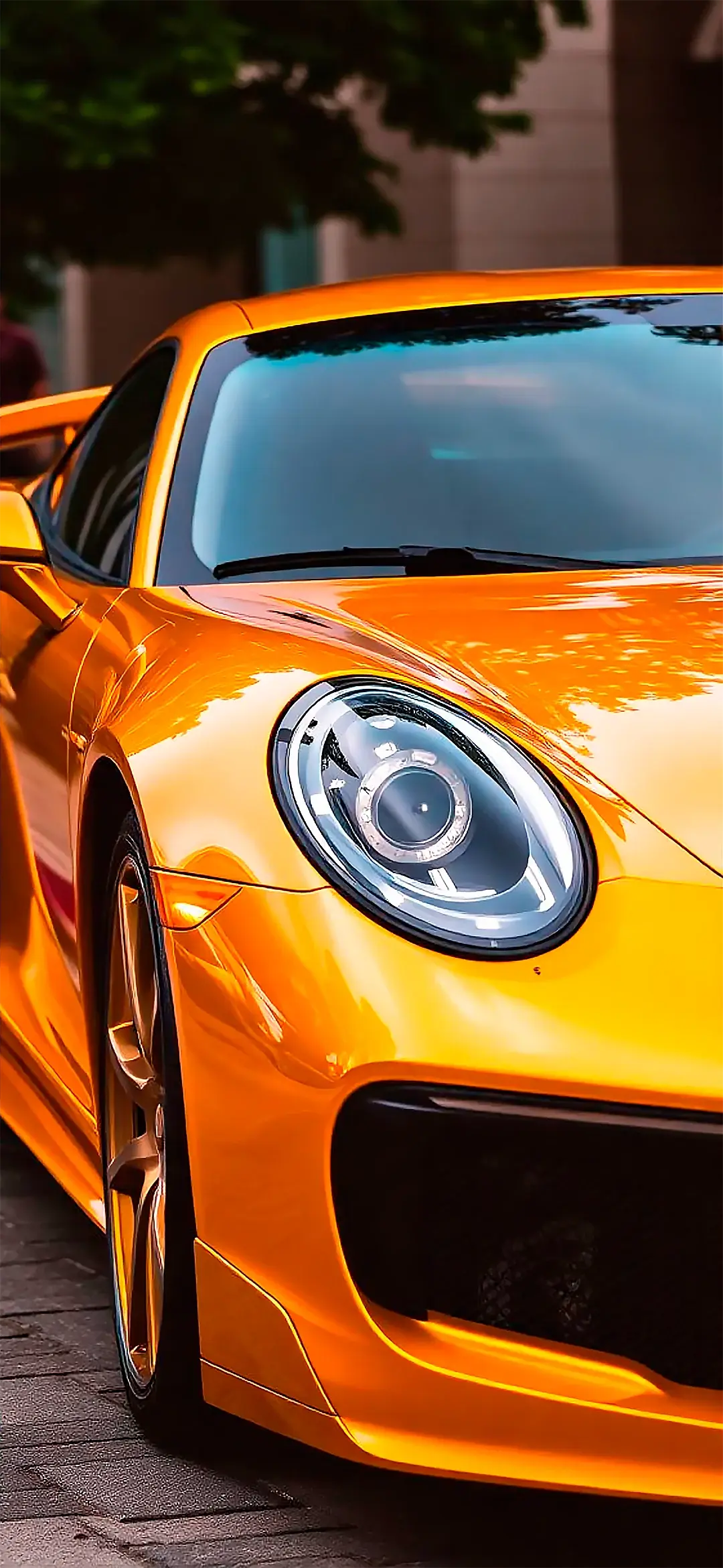 Gold color Porshe 911 wallpaper