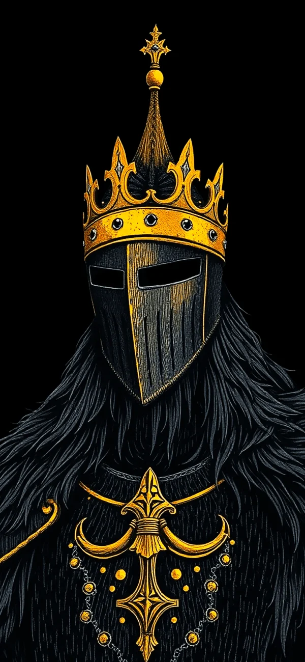 Knight with gold crown wallpaper