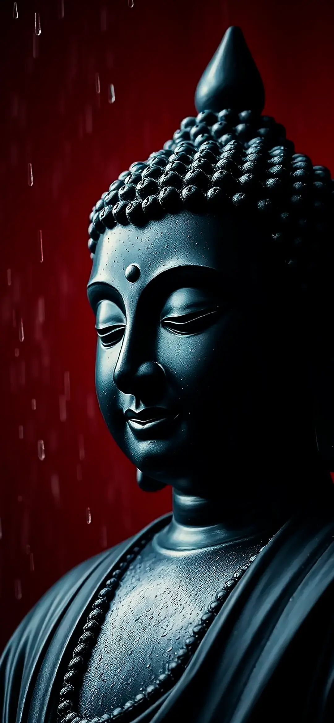 Portait Buddha red background wallpaper