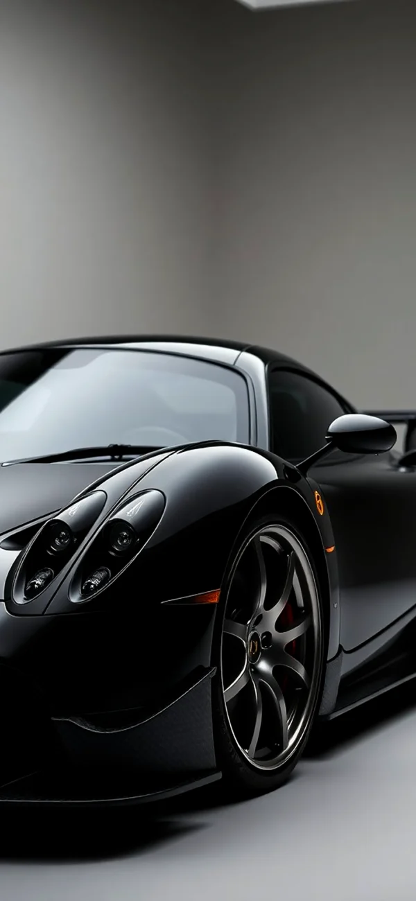 Black Pagani Zonda studio style wallpaper