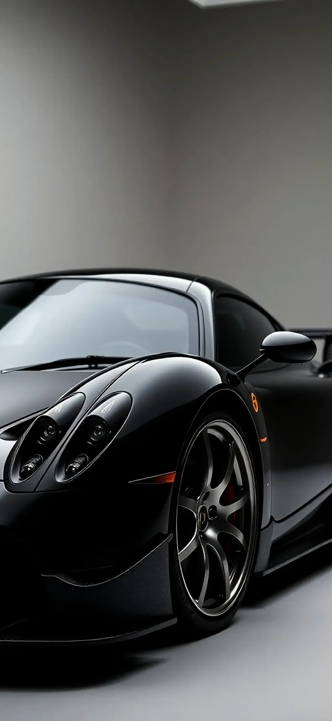 Black Pagani Zonda studio style wallpaper