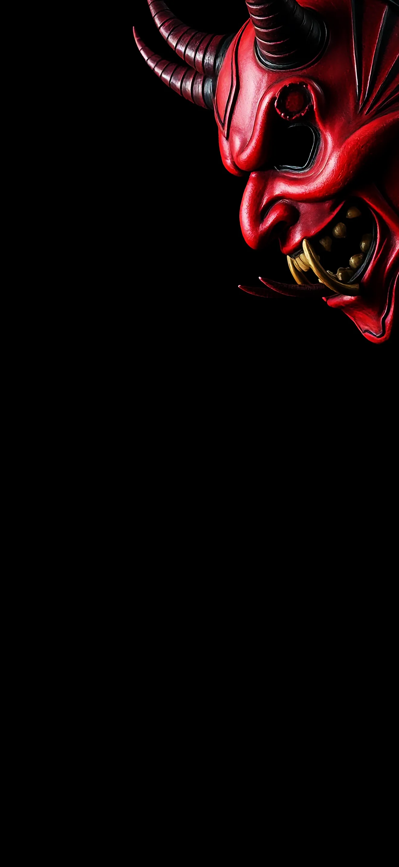 4K Red Oni Mask Wallpaper HD 2340x1080