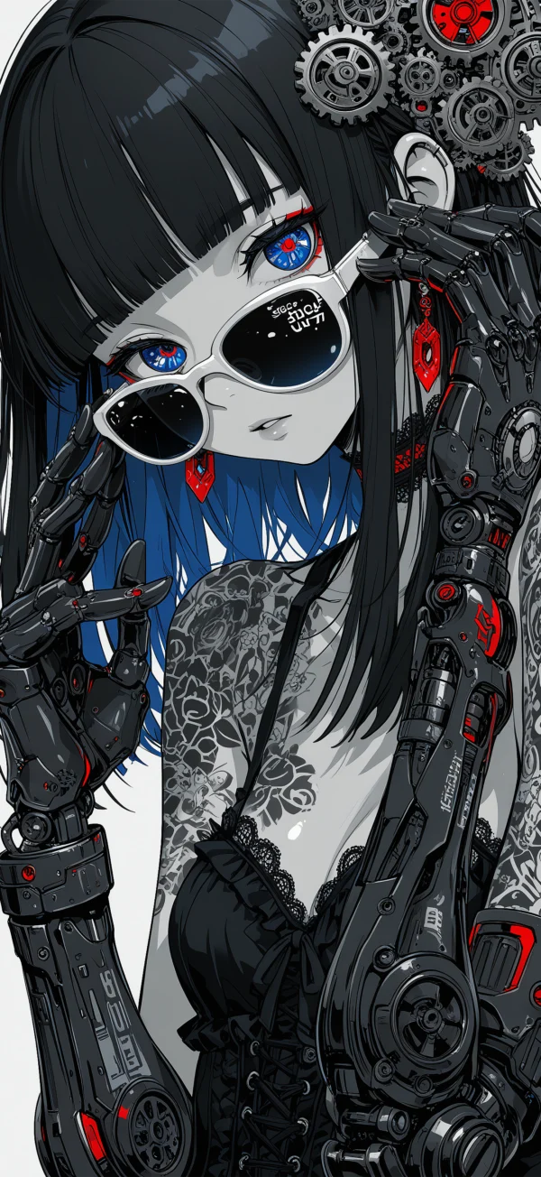 Cyberpunk Anime Girl Robot Wallpaper